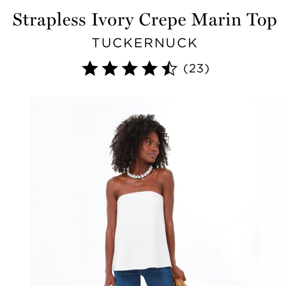 Strapless Ivory Crepe Marin Top